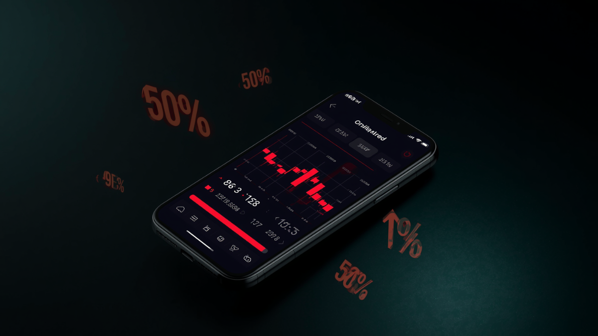 Smartphone mit Trading-App – versteckte Kosten bei Neobrokern